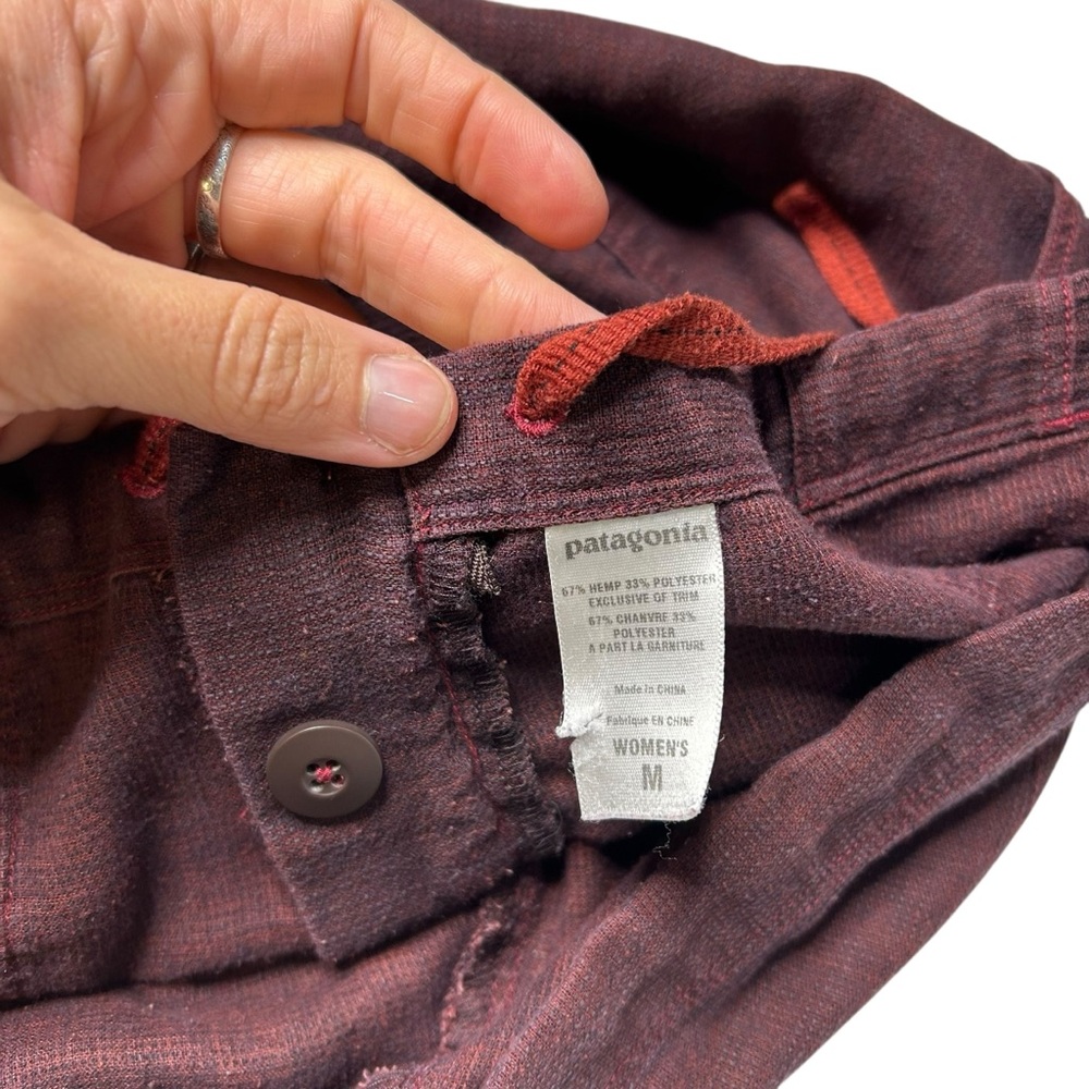 Patagonia Hemp Blend Capri Pants Burgundy Organic Outdoor Hiking Medium - Picture 7 of 13